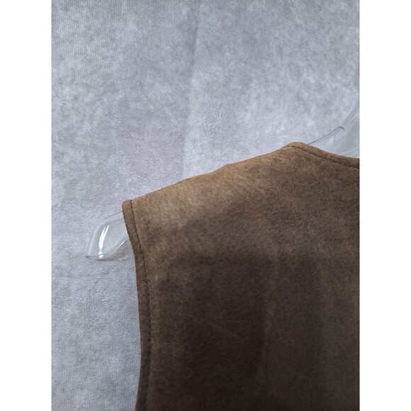 Vintage 90s Leather Suede Patchwork Vest Womens Sz Large Western Grunge Boho - Picture 10 of 10